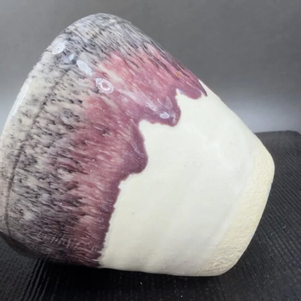 Vintage Hand Made Studio Art Pottery Signed‎ Lisa Heavy Drip Glaze Salsa Dish